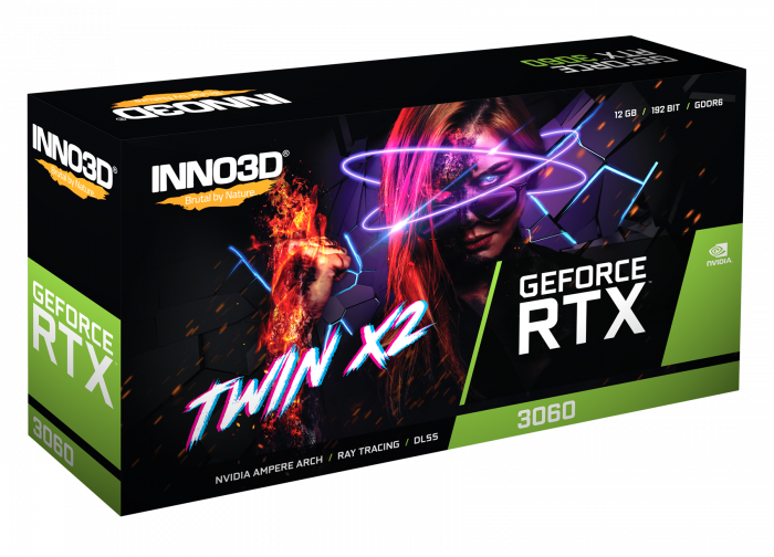 Inno3D Graphic Card RTX 3060 12GB Twin X2 192-Bit Inno3D Graphic Card RTX 3060 12GB Twin X2 192-Bit